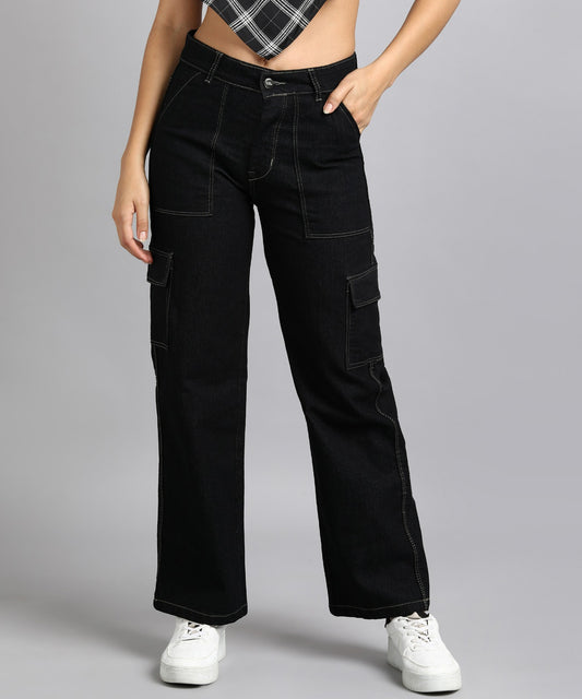 black cargo jeans